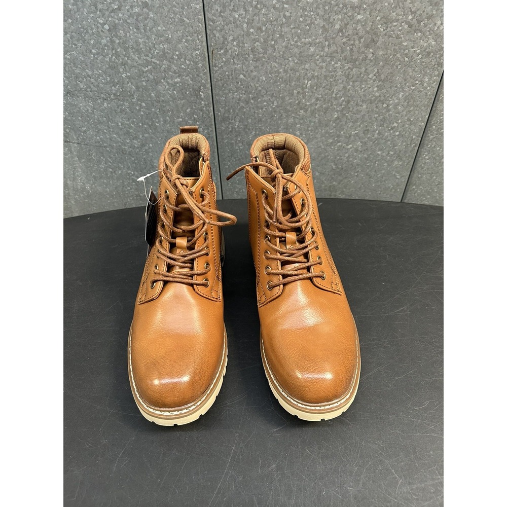 NWOB Steve Madden Men's P-Bowery Cognac Half-Zip Chukka Boots 8.5